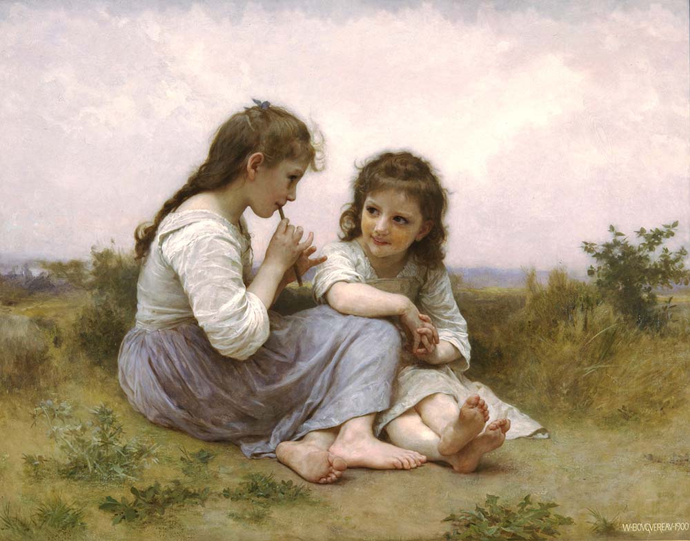 William Adolphe Bouguereau Tarlada Çoçukların Mutluluğu