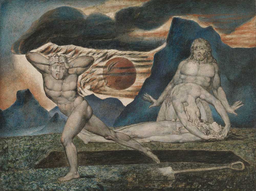 William Blake Adem ve Havva'nın Habil'in Cesedini Buluşu