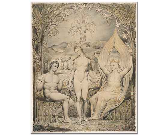 William Blake Başmelek Raphael Adem ve Havva ile