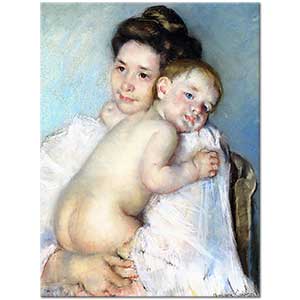 Mary Cassatt Bebeğini Kucaklayan Berthe