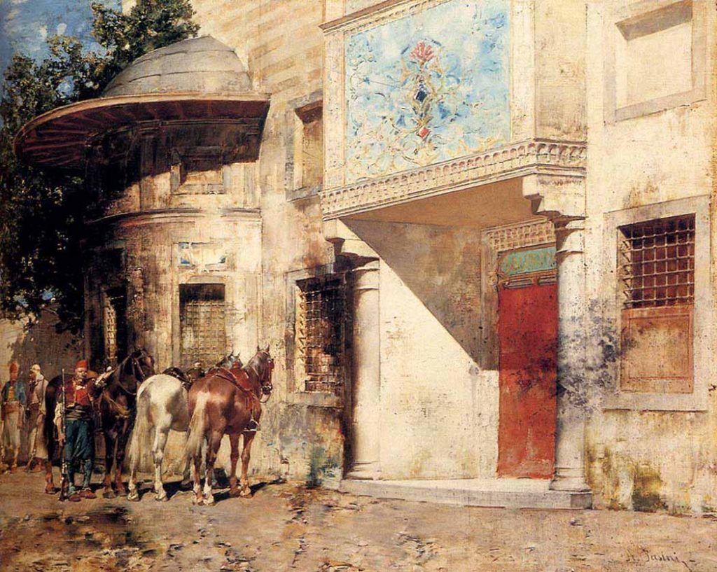 Alberto Pasini Cami Önünde