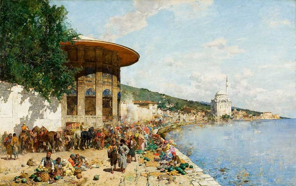 Alberto Pasini İstanbul'da Pazar Yeri