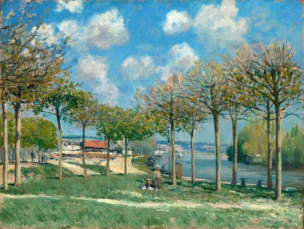 Alfred Sisley Kıyıda Ağaçlar