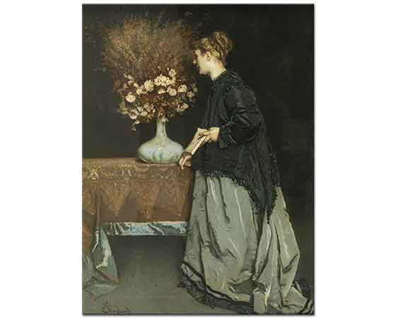 Alfred Stevens Çiçekli Kadın