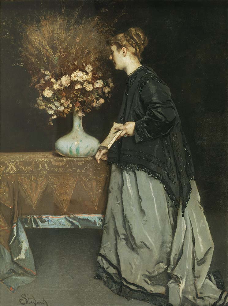 Alfred Stevens Çiçekli Kadın