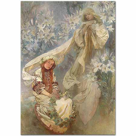 Alphonse Mucha Zambaklar Madonnası