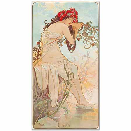 Alphonse Mucha Yaz Mevsimler Serisi 01