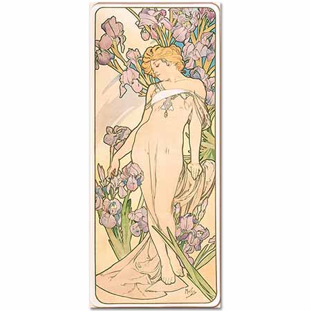 Alphonse Mucha Süsenler Çiçekler Serisi