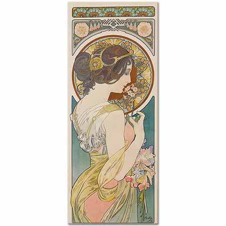 Alphonse Mucha Çuha Çiçeği Çiçekler Serisi