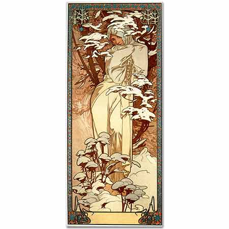 Alphonsea Mucha Kış Mevsimler Serisi 02