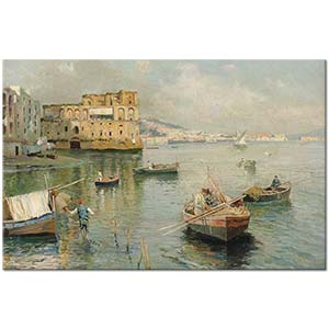 Attilio Pratella Napoli Limanı Donn'Anna Sarayı