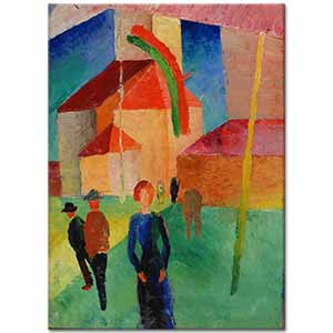 August Macke Bayraklı Kilise