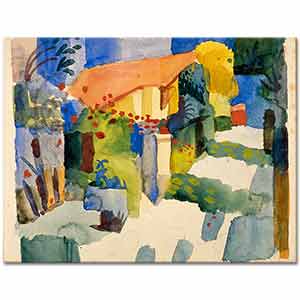 August Macke Bahçe İçinde Ev