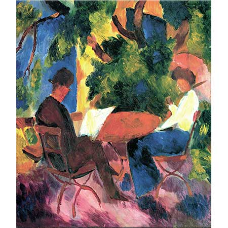 August Macke Bahçede Oturan Çift