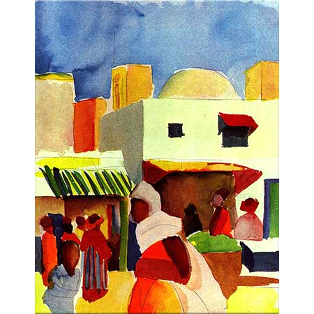 August Macke Cezayir'de Pazar Yeri