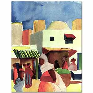 August Macke Cezayir'de Pazar Yeri