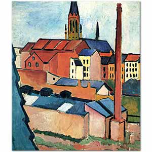 August Macke Marien Kilisesi Evler ve Baca