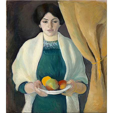 August Macke Elmalarla Portre