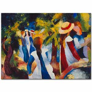August Macke Ağaçlar Altında Kızlar