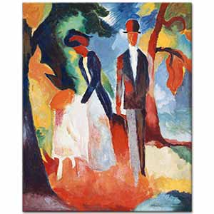 August Macke Mavi Gölün Kıyısında İnsanlar