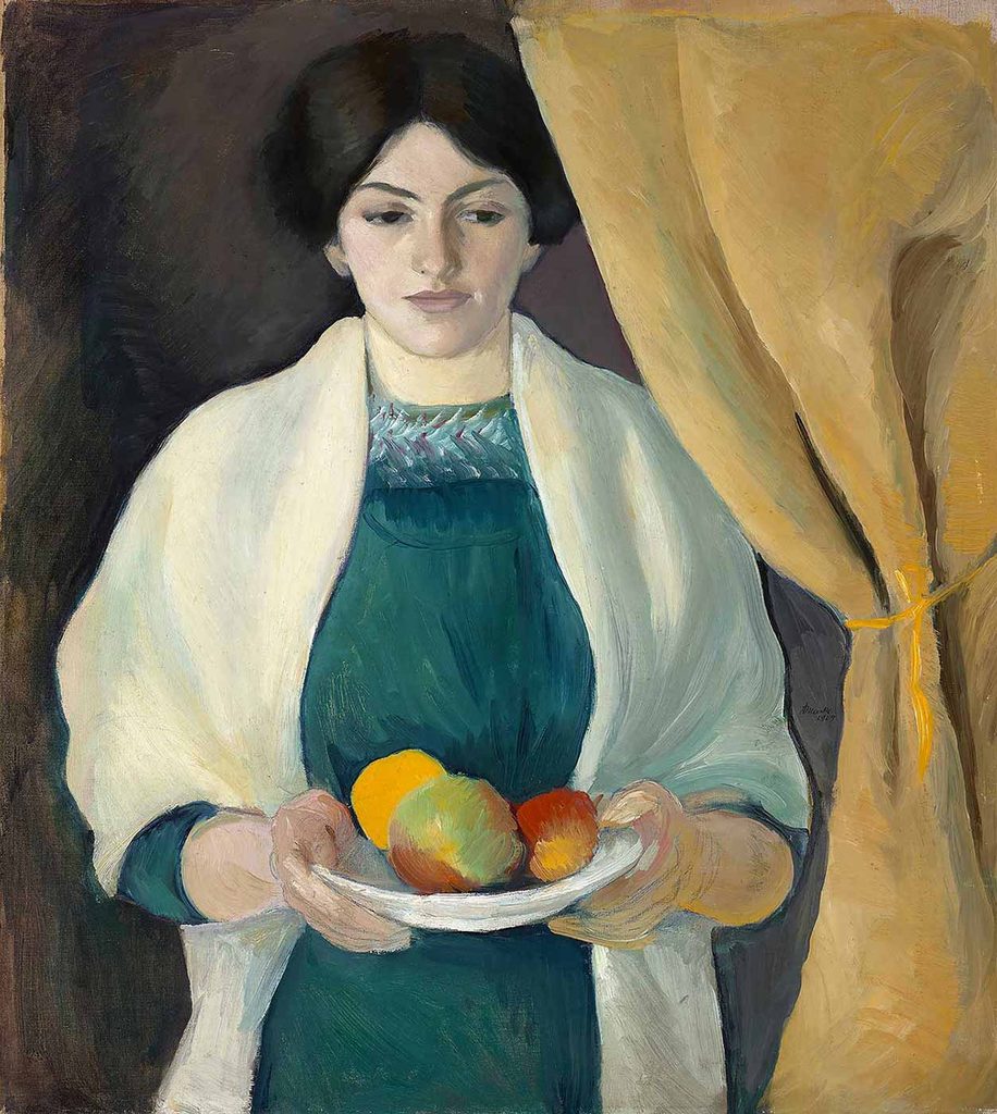 August Macke Elmalarla Portre