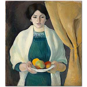 August Macke Elmalarla Portre