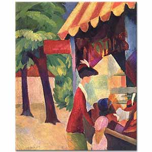 August Macke Şapka Dükkanının Önünde