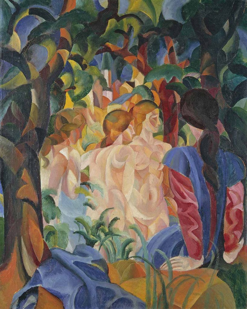 August Macke Şehir ve Yıkanan Kızlar