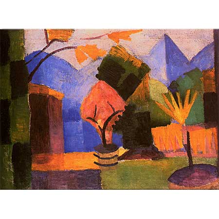 August Macke Thun Gölü Kıyısında Bahçe