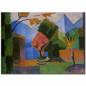 August Macke Thun Gölü Kıyısında Bahçe