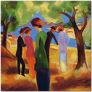 August Macke Yeşil Ceketli Kadın