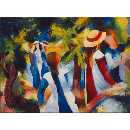 August Macke Ağaçlar Altında Kızlar