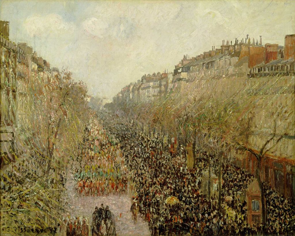 Camille Pissarro Mardi Gras Karnavalı Montmartre Bulvarı