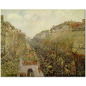 Camille Pissarro Mardi Gras Karnavalı Montmartre Bulvarı