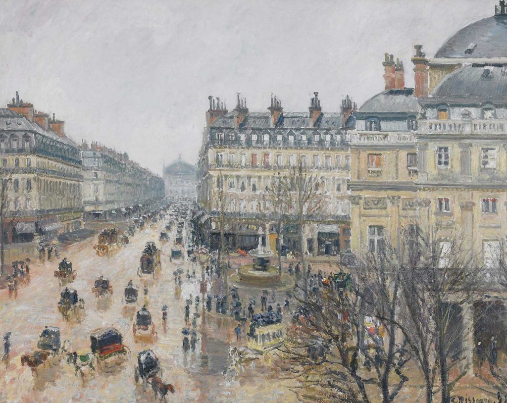 Camille Pissarro Opera Caddesi Yağmurda