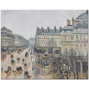 Camille Pissarro Opera Caddesi Yağmurda