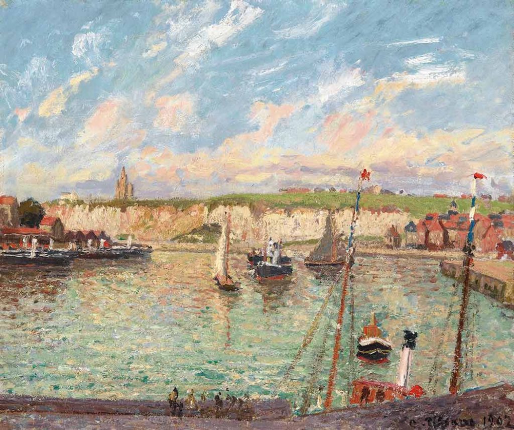 Camille Pissarro Tekne ve Yelkenliler Öğle Sonrası Dieppe Limanı