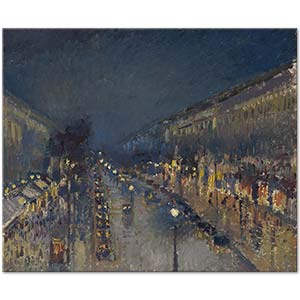 Camille Pissarro Gece Montmartre Bulvarı