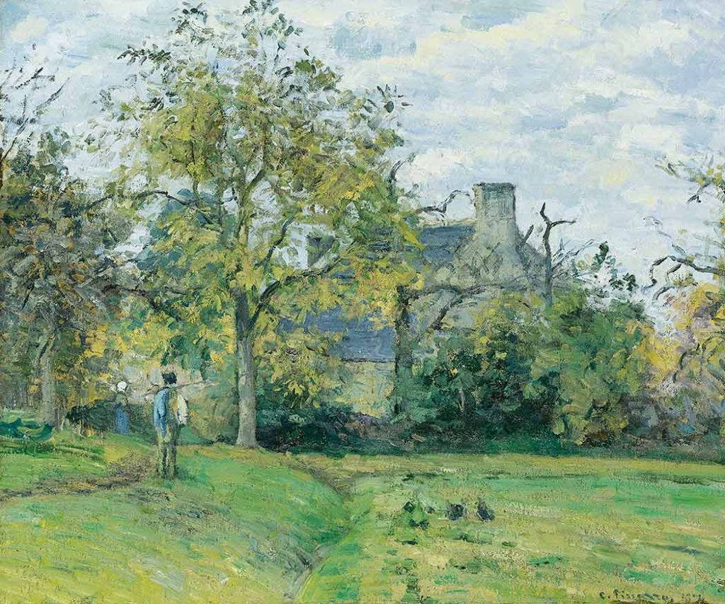 Camille Pissarro Yeşillikler İçinde Piette'in Montfoucault'daki Evi