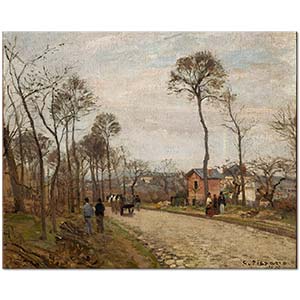 Camille Pissarro Yolda Yürüyenler Louveciennes