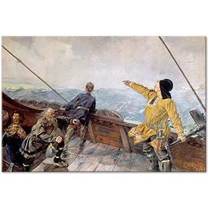 Christian Krohg Leiv Erikson Amerika Keşfinde