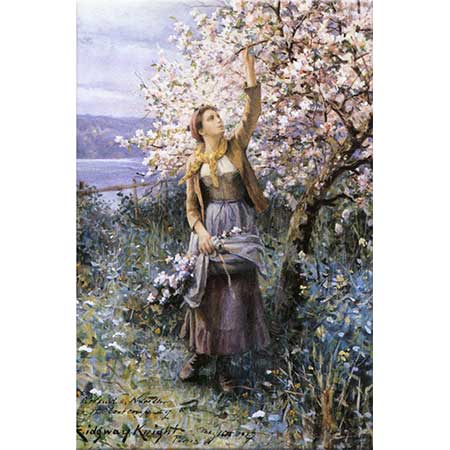 Daniel Ridgway Knight Elma Çiçekleri Toplarken