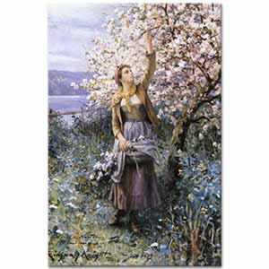 Daniel Ridgway Knight Elma Çiçekleri Toplarken