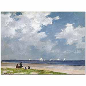 Edward Henry Potthast Rockaway Yakınlarında Yelkenliler