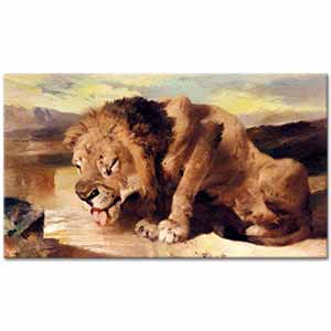 Sir Edwin Henry Landseer Su İçen Aslan