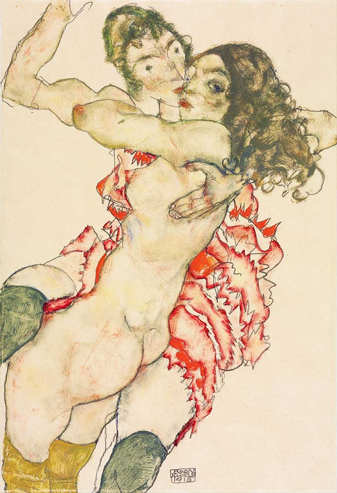 Egon Schiele Sevişenler 02