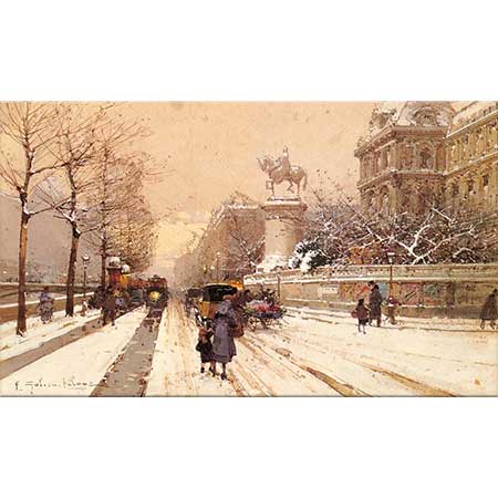Eugene Galien Laloue Paris'te Kış