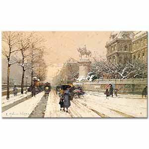 Eugene Galien Laloue Paris'te Kış