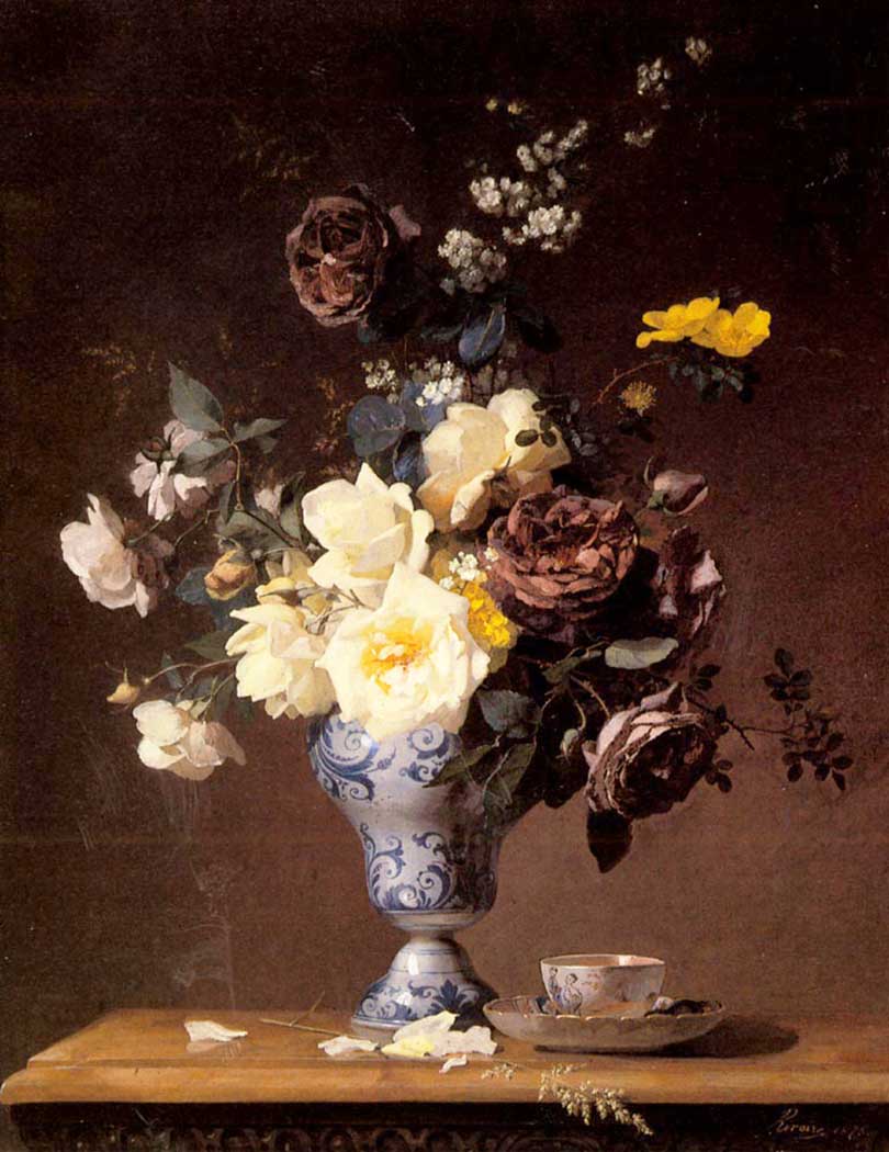 Francois Rivoire Vazoda Gül ve Çiçekler