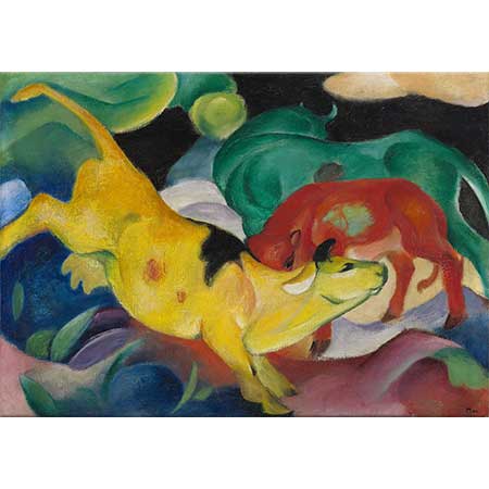 Franz Marc Sarı ve Kırmızı ve Yeşil İnekler